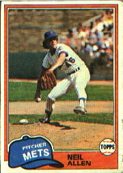 1981 Topps Baseball Cards      322     Neil Allen